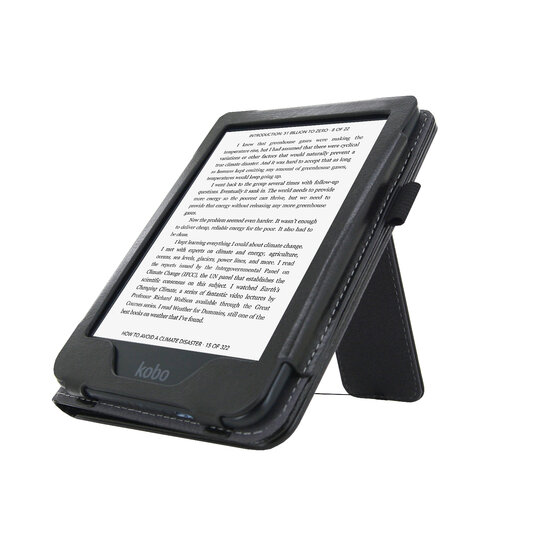 Kobo Clara 2E (6&quot;) N506 - 2in1 Stand Cover / Hoesje / Sleepcover - Zwart