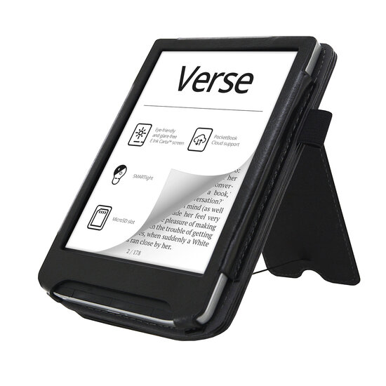 Pocketbook Verse Pro Color (6&quot;) PB634K3 - 2in1 Stand Cover / Hoesje / Sleepcover - Zwart
