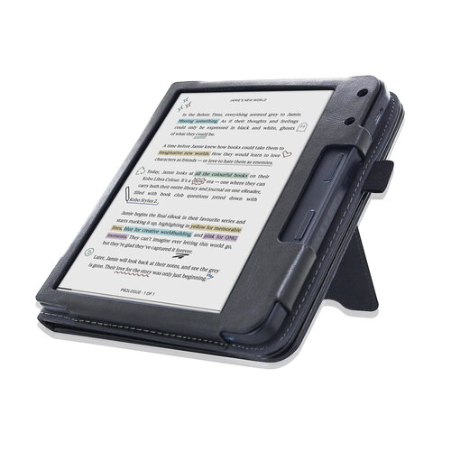 Kobo Libra Colour (7") N428 - 2in1 Stand Cover / Hoesje / Sleepcover - Zwart